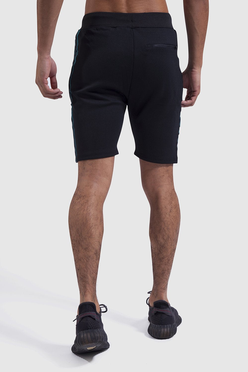 Black/Teal mens gym shorts