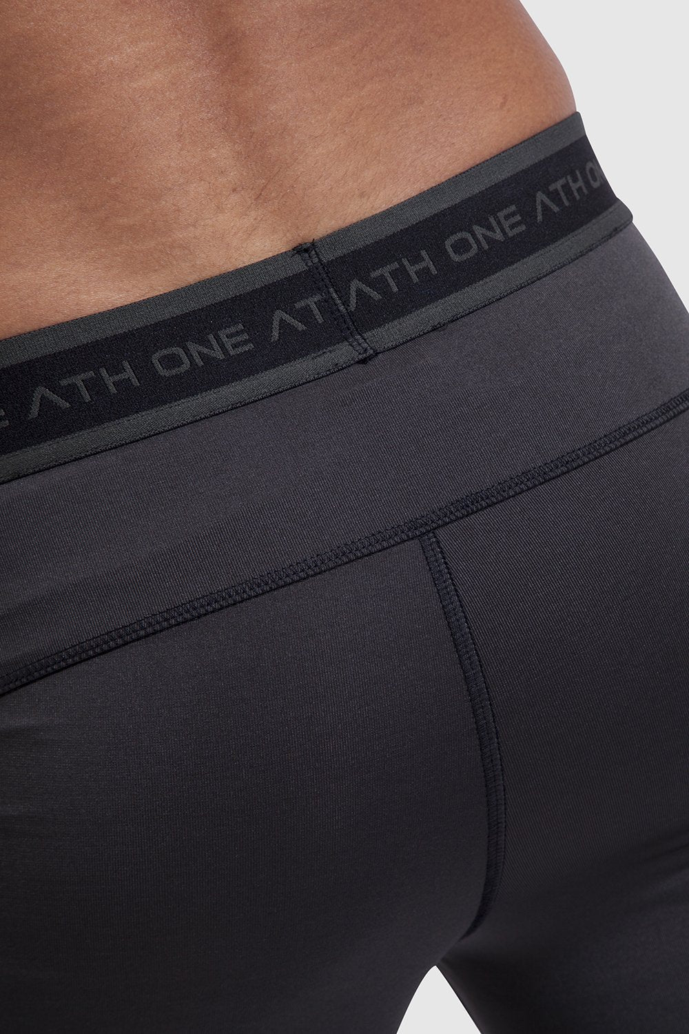 Waist detail on mens khaki sports leggings