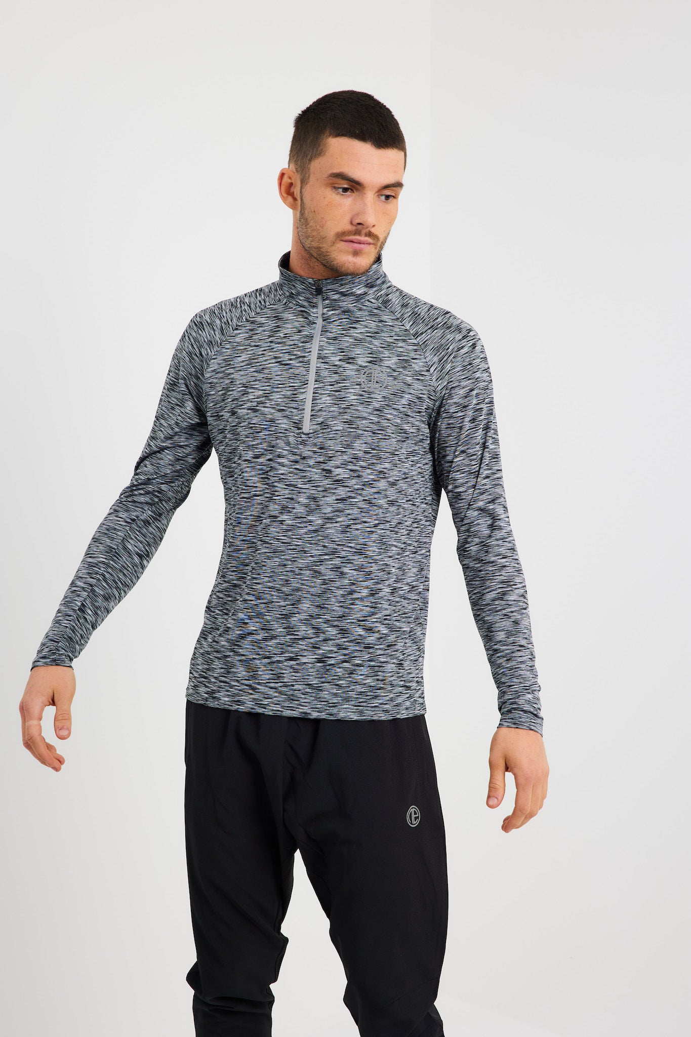 React 1/4 Zip - Black/Grey