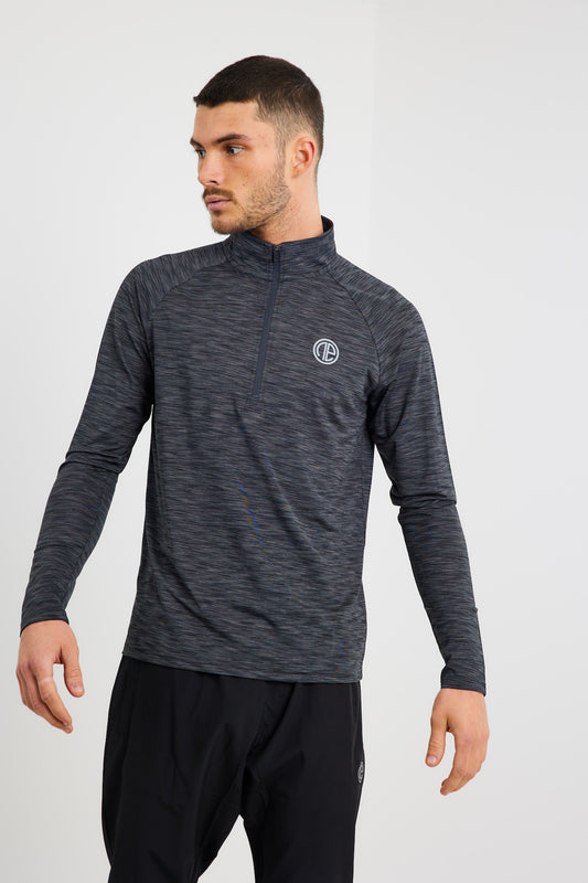 React 1/4 Zip - Black/Grey