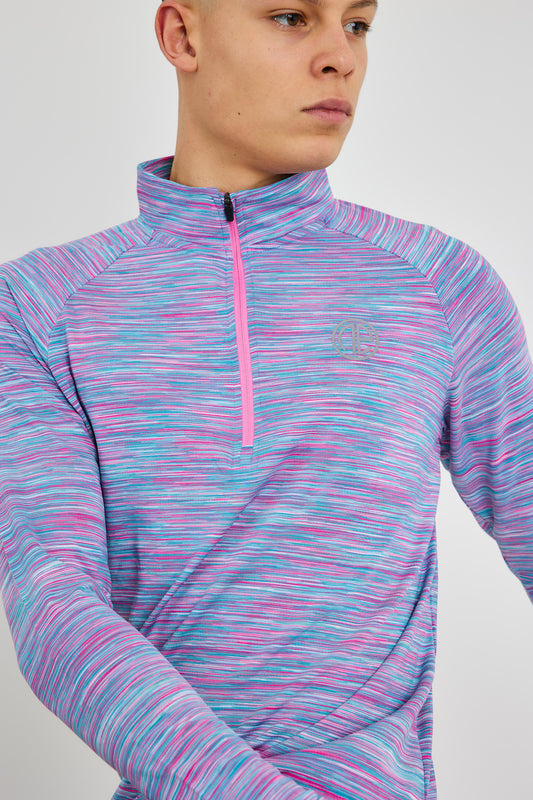 React 1/4 Zip - Pink/Blue