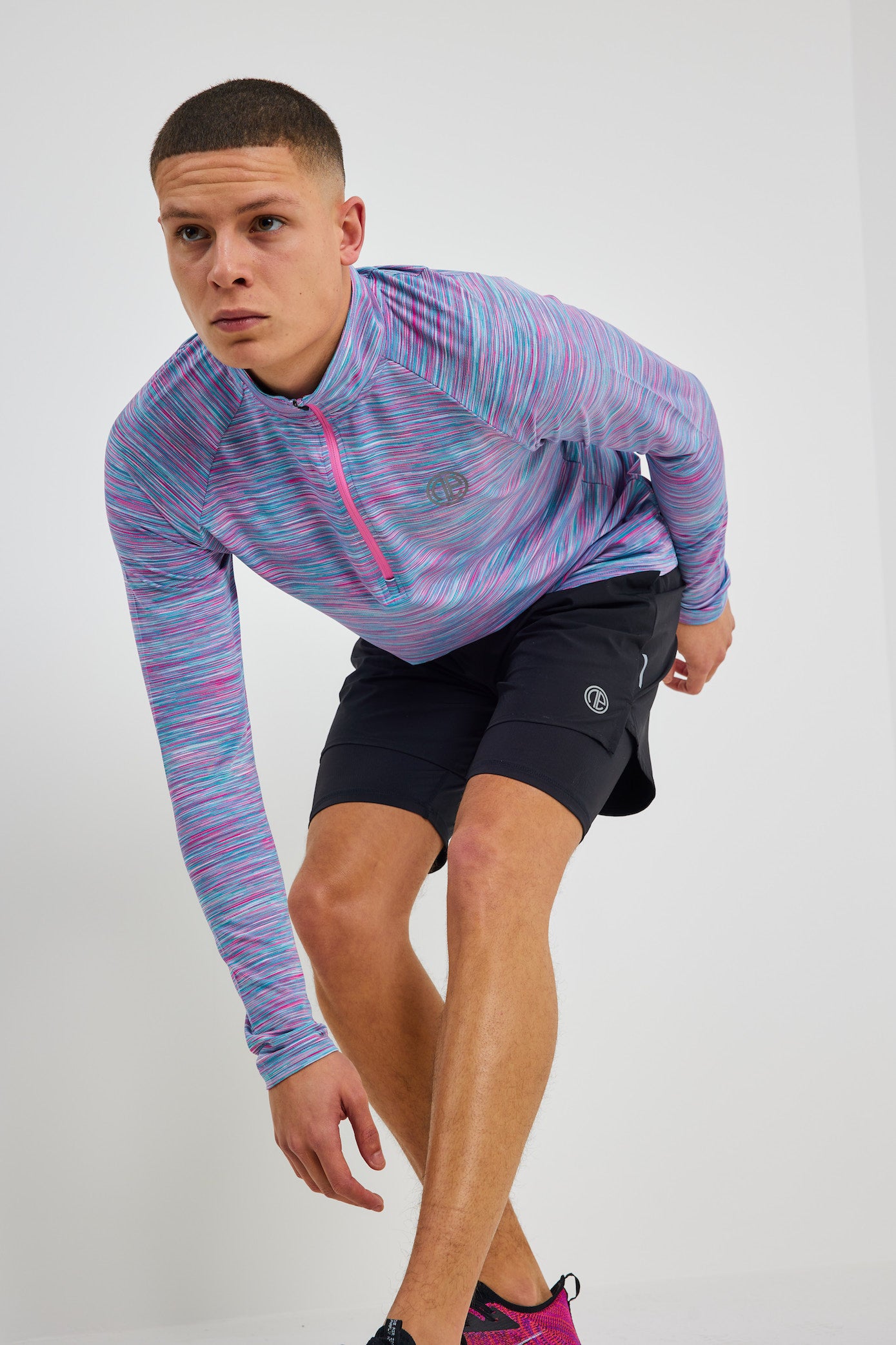 React 1/4 Zip - Pink/Blue