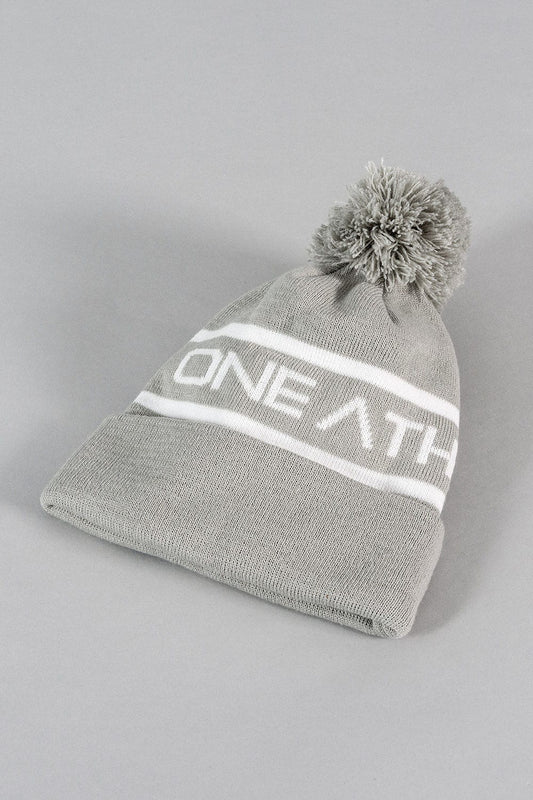 Beanie Hat - Grey/White