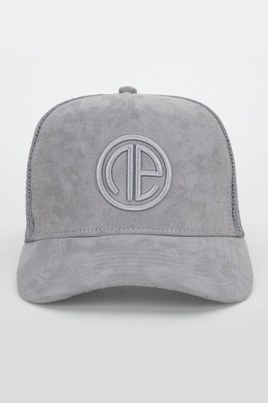 Suede Trucker Cap - Grey