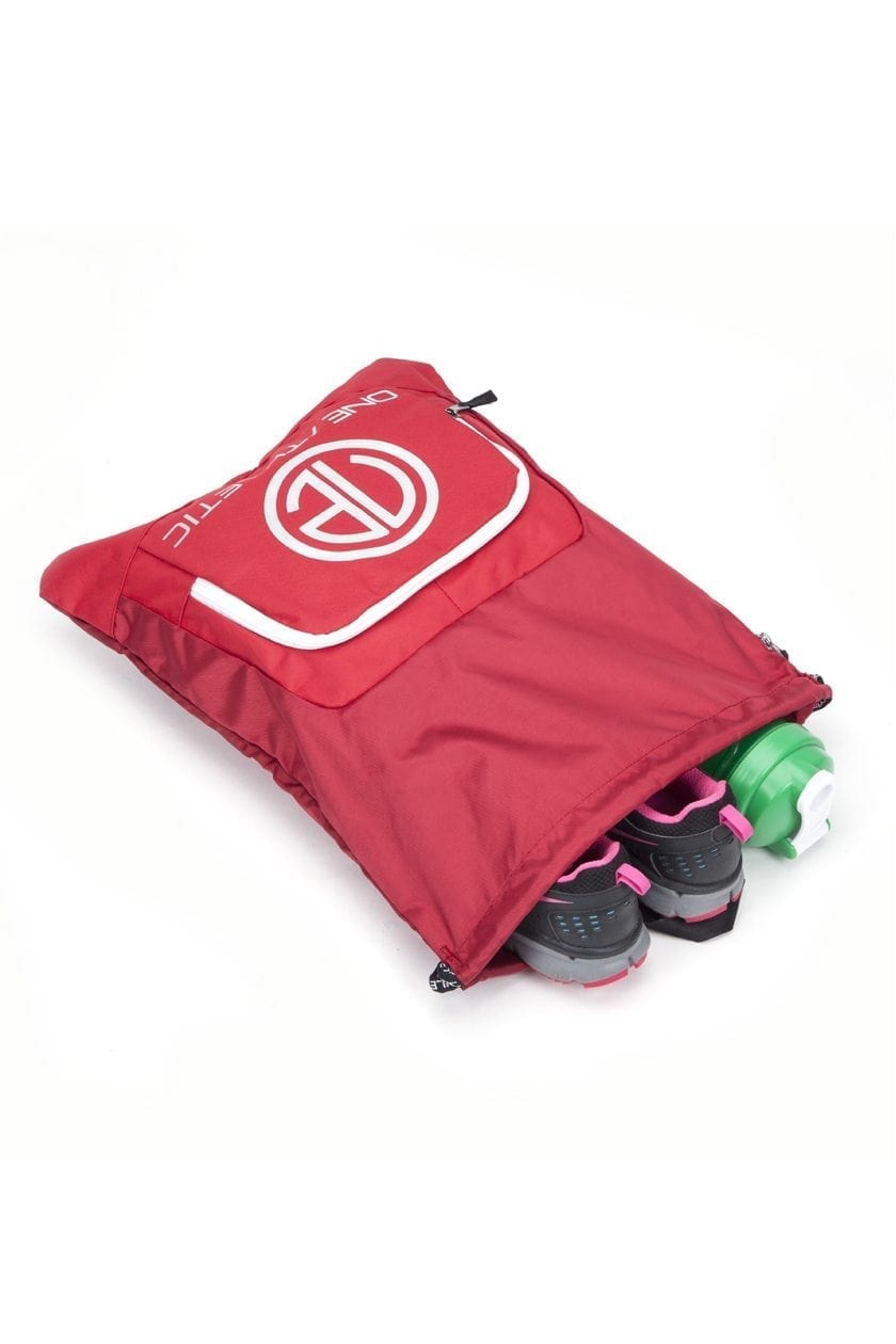 Drawstring Bag - Red/Silver