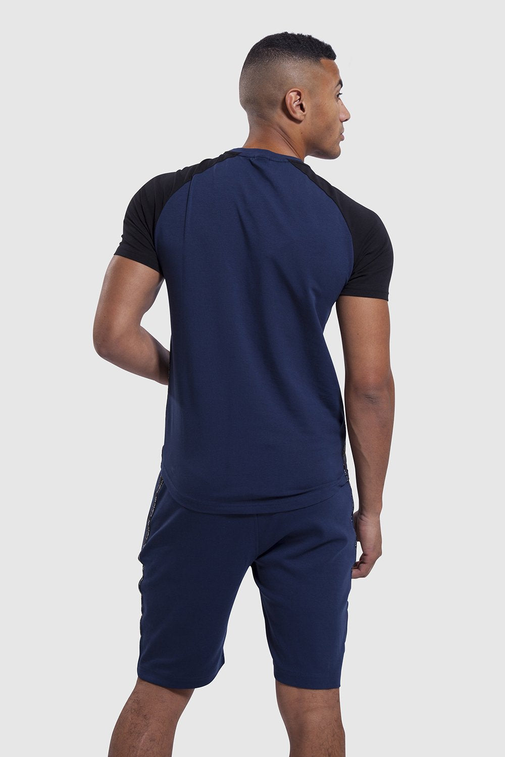 Navy mens gym shorts and gym top