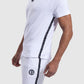 side taping detail of mens gym shorts and top