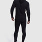 back profile of the Iverson black gym hoodie and joggers