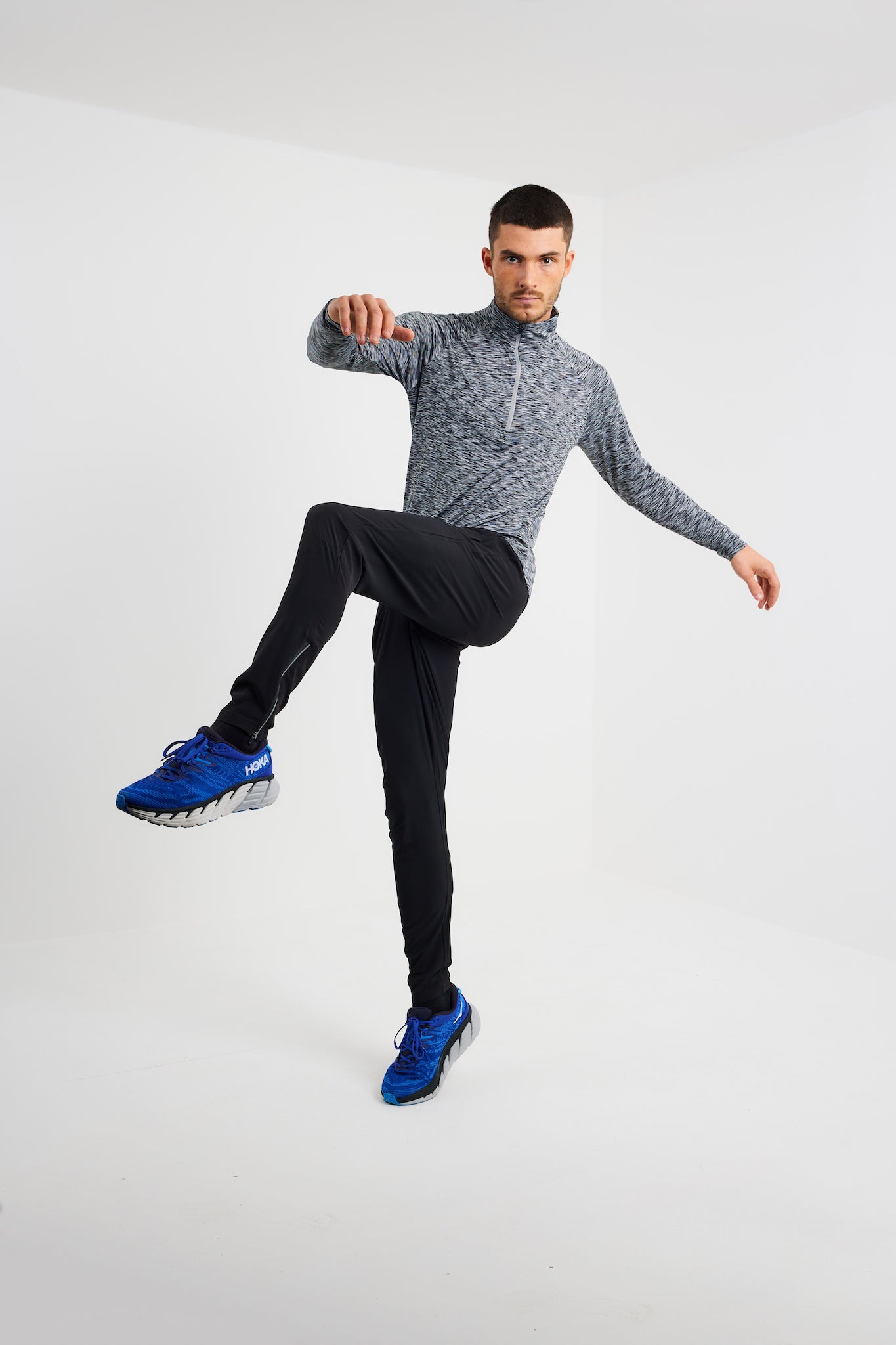 React 1/4 Zip - Grey/Black