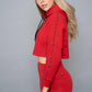 Payton Cropped Hoodies - Red